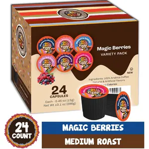 Crazy Cups Blueberry Magic Berries Flavored Coffee Pods Variety Pack, Single-Serve Recyclable Beverage Pods Compatible With Keurig K-Cup Brewers, 24 Count