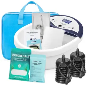 2026 Best Selling Ionic Foot Bath Detox Machine, Great Gift for Family, LED Foot Spa Kit with Heated Belt, Wrist Strap, 2 Arrays, Sea Salt, 10 Liners & Portable Handbag,summerwins