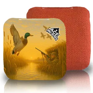 Duck Hunting at Dawn Orange Carpet Cornhole Bags | ACE Pro Carpet, Set of 4
