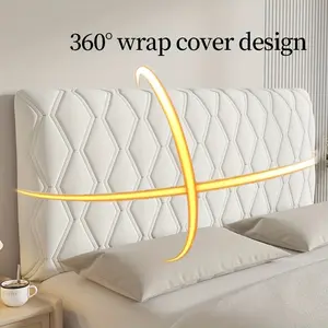 Easy Install Full Cover Bed Headboard Protector, Simple Design, Elastic Fiber Filling, Durable Dustproof Soft Backrest Cover