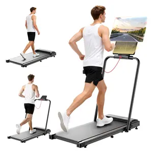 【Winter Fitness】Foldable 2-in-1 Treadmill for Home, 2.5HP Quiet Motor & 265 lbs Capacity, 6.2MPH Speed with Extra Wide Running Belt, Shock Absorption for Joints, Includes Remote, Phone Holder and Ma
