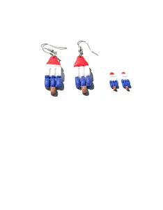 Patriotic Popsicle Earrings, Red White Blue Earrings, 4th of July Earrings, Rocket Pop Jewelry, Summer Clay Earrings, Handmade USA Earrings
