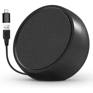 USB Computer Speaker for Laptop, PC, External Speakers for Desktop Computer, Crystal Clear Sound, Rich Bass, Loud Volume, Direct Control, Plug-N-Play (Black)