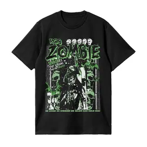 Industrial Metal Style Rob Zombie Green Skull Shirt Gift for Fans T Shirt