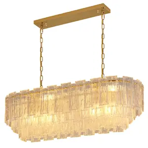 Modern Gold Oval Frosted Crystal Chandelier, 39 * 14.6 Inches Diameter, Adjustable Height,8-Lights