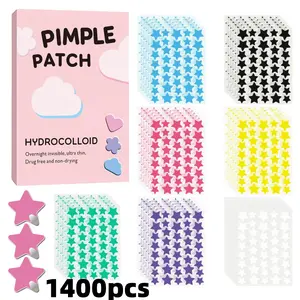 1400pcs Water Gel Acne Patches, Cute Star Shape, Waterproof Non-Drying, Ultra-Thin Gentle, Suitable for All Skin Types