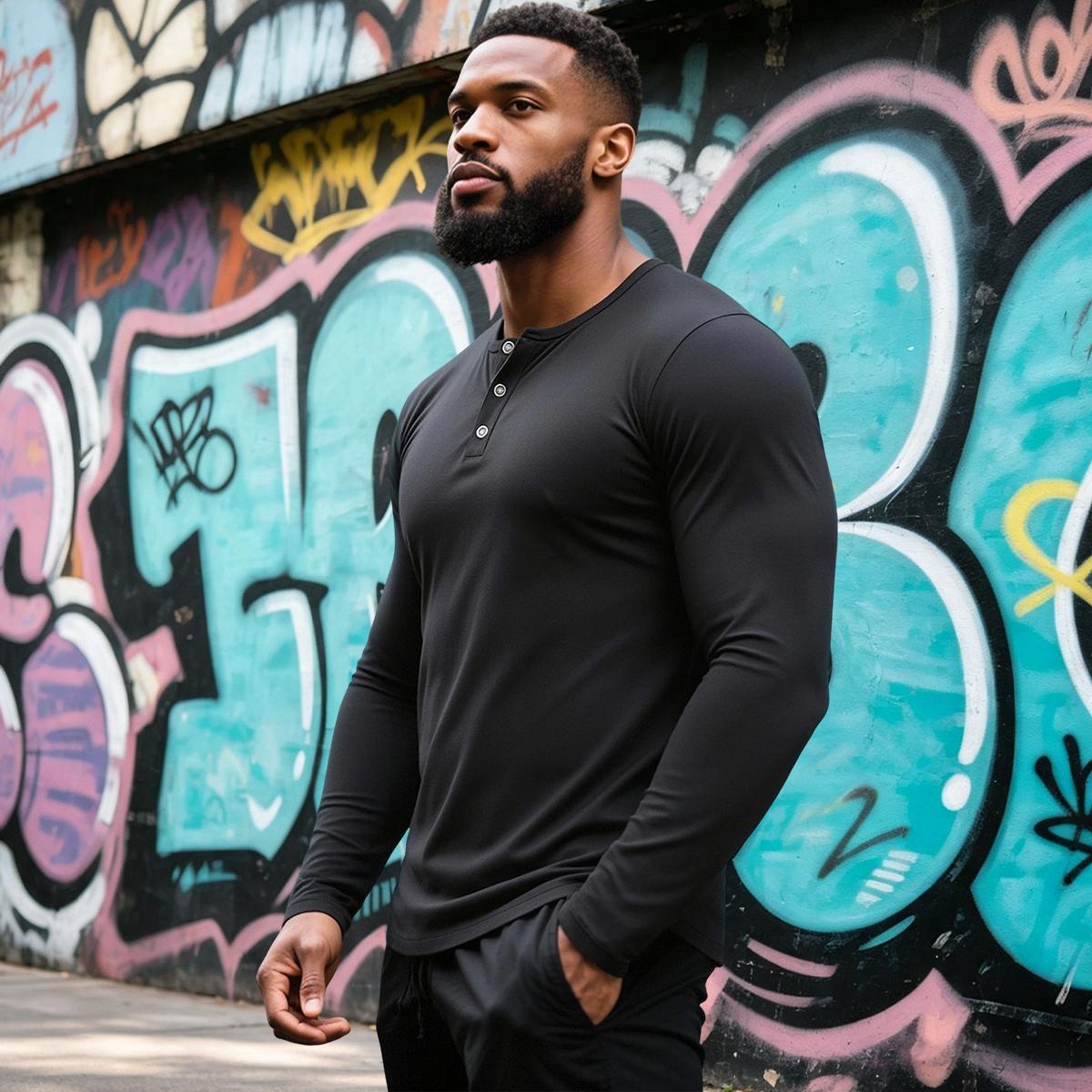 Men's 3pcs Solid Color Long-Sleeve Polyester Crew Neck T-Shirts - Quick-Dry, Breathable, Anti-Pilling, Wear-Resistant, Slight Stretch All-Season Base Layer for Daily Commuting, Athletic Training