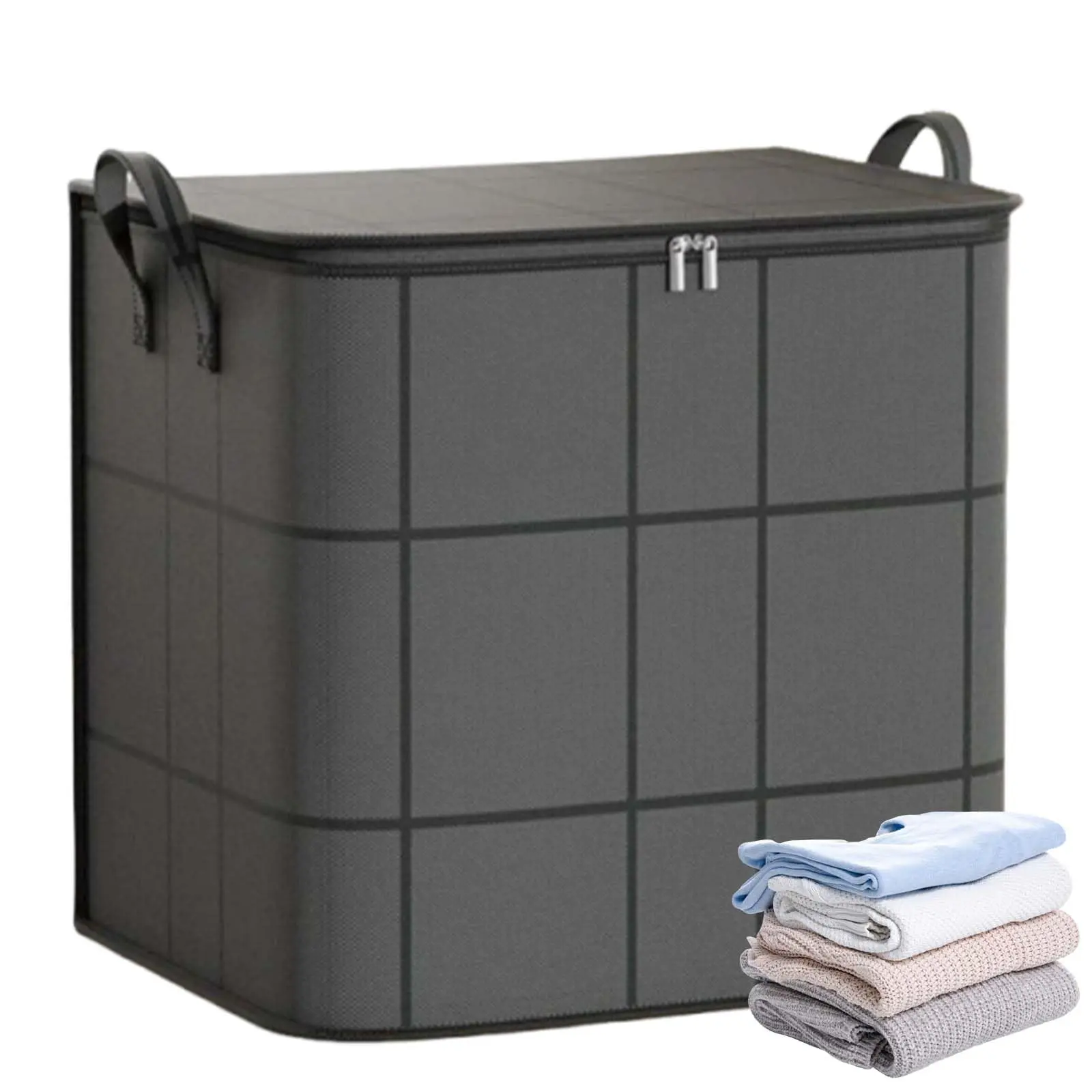 Large Capacity Foldable Clothes Storage Bag - Waterproof, Dustproof, Heavy Duty Closet Organizer with Reinforced Handles & Dual Zippers; Storage Boxes, Containers for Blankets, Bedding, Moving, Storage Containers