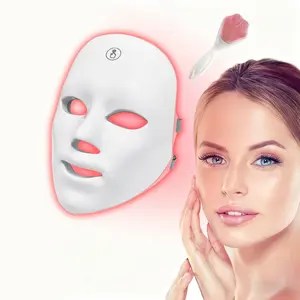 2027 LED Light Therapy Mask, Infrared Face Mask with 7 Colors & Leds, Skincare Device, Facial Care Instrument for Beauty Care, Includes Cleansing Brush