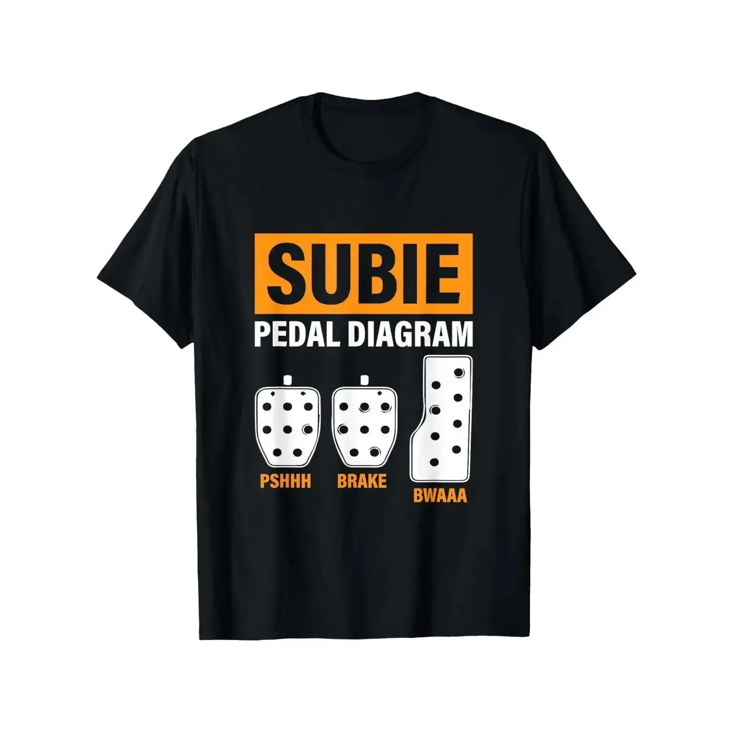 Mens Subie Pedal Racing Themed Cotton Short Sleeve T Shirt with Subaru Logo Y2K Casual Tee for Enthusiasts Soft Breathable Round Neck Foldable