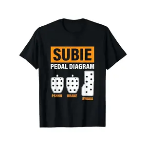 Mens Subie Pedal Racing Themed Cotton Short Sleeve T Shirt with Subaru Logo Y2K Casual Tee for Enthusiasts Soft Breathable Round Neck Foldable
