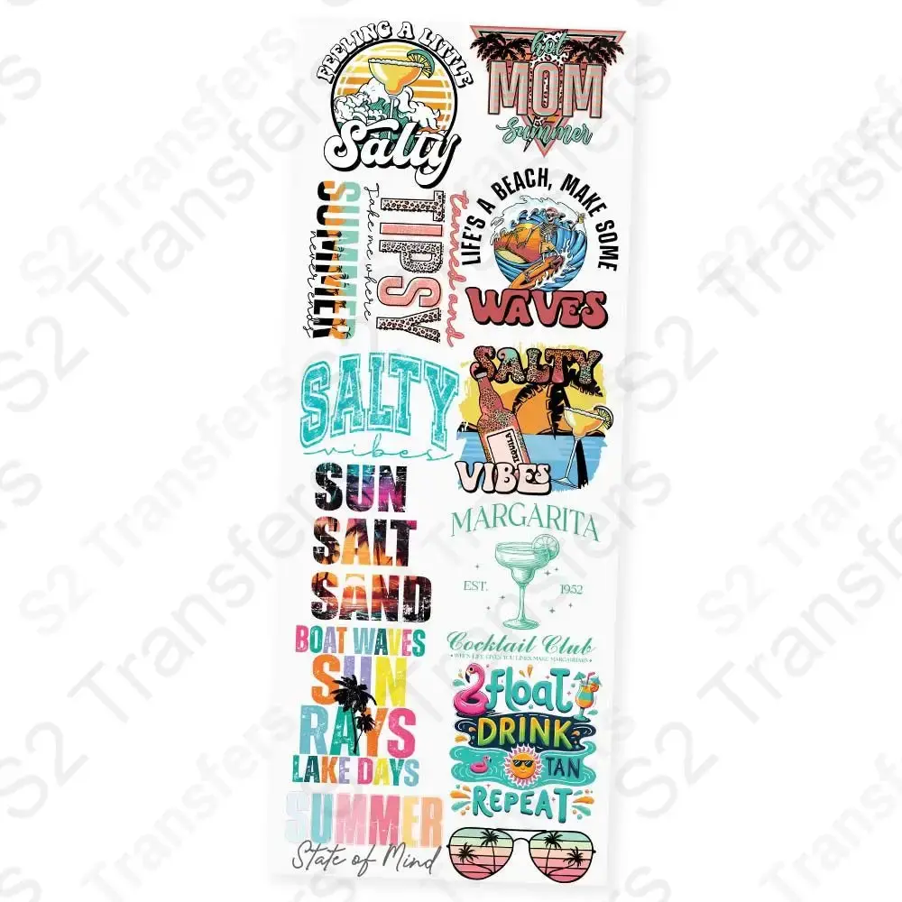 Summer Fun Vibes Premade DTF Transfer Gangsheet - 22" x 60"