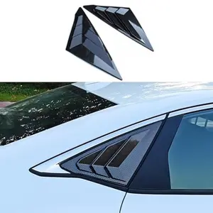 Rear Side Window Louvers Compatible with Civic Sedan 2022 2023 2024 2025 Sport Decoration Accessories Air Vent Scoop Louver Window Scoop Louver Cover Carbon Black