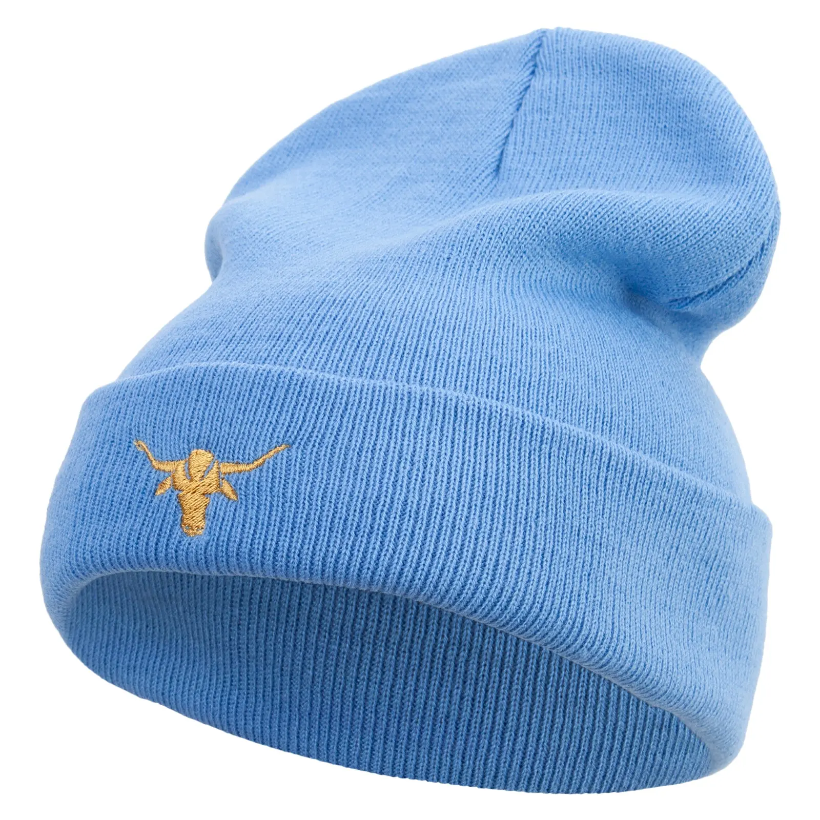 Golden Arizona Bull Icon Embroidered 12 Inch Long Knitted Beanie