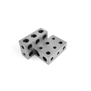 1-2-3 Blocks 11 Hole Universal Matched Pair 2 Pieces Hardened Steel RC 56-60 Precision Ground
