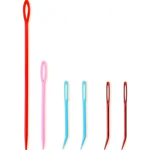 Large Eye Yarn Needles for Crochet & Knitting 6 Pcs Tapestry Needle Set Bent Tip Steel & Plastic Darning Needles for Weaving in Ends