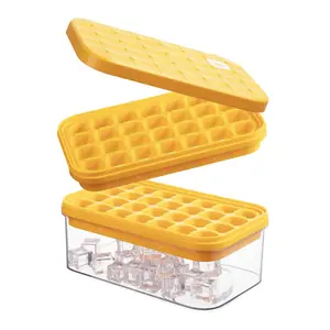 56-cube Ice Tray Set with Bin, Stackable Leakproof Freezer Mold, Ice Cube Tray for Freezer, Ice Cube Maker, Kitchen Utensils & Gadgets