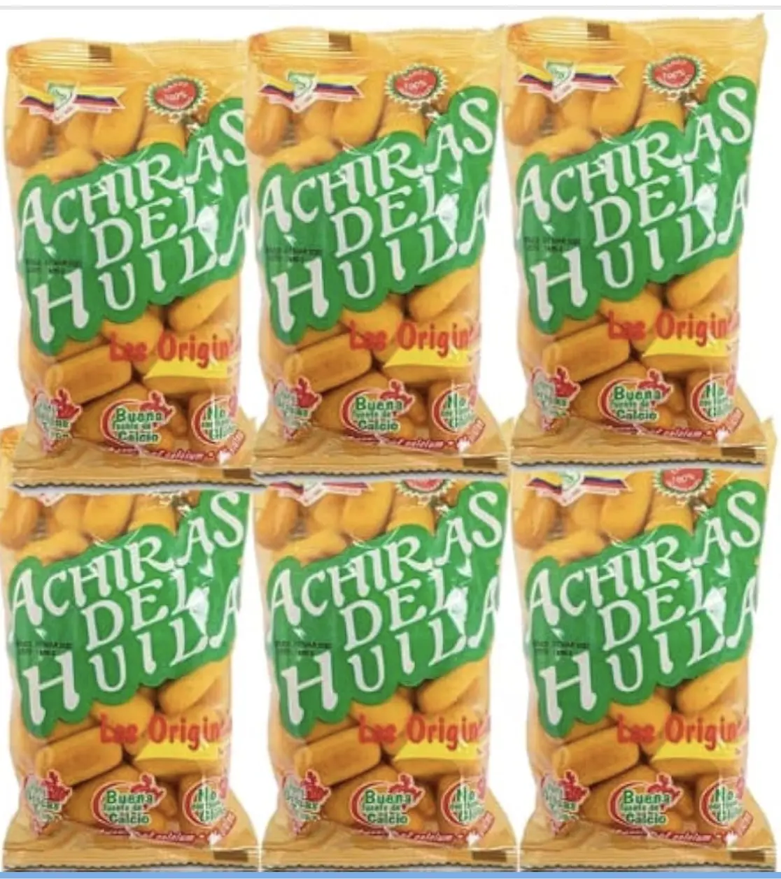 Achiras del Huila Colombian Cheese Sticks, 6-Pack Colombian Imported Snack Cheese Treats