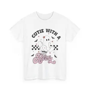 Women's Halloween Themed Ghost Round Neck Tee, Fashion Casual Short Sleeve T-Shirt for Daily Holiday Vacation Outdoor Wear Ladies Clothes for All Seasons Halloween Party