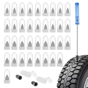 40pcs/60pcs Rubber Nail Tire Repair Kit, 2 Sizes Self-Service Screw Tire Puncture Fix Tool Set for Car, Motorcycle, Truck and Tractor