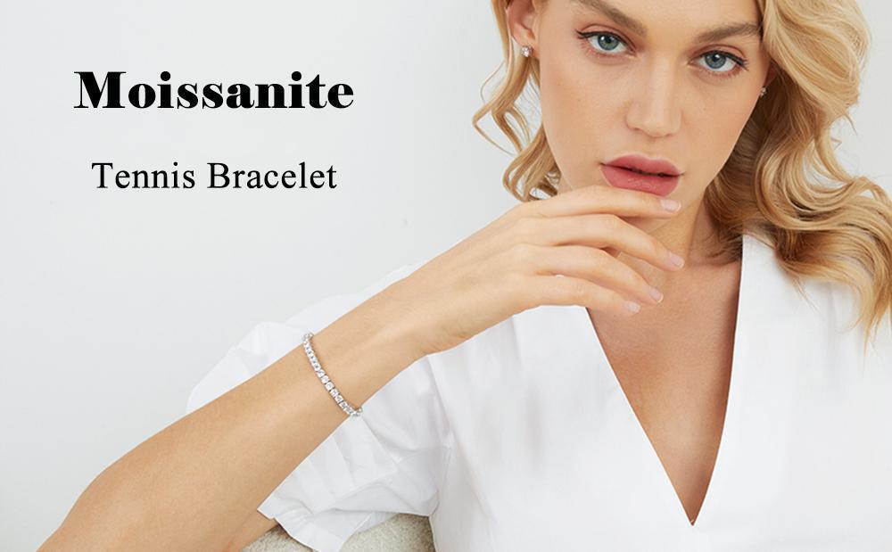 2.5-6.5MM Moissanite Tennis Bracelet for Women Men S925 Silver Plated 18k White Gold All Diamond Bracelets Wedding Jewelry Gra