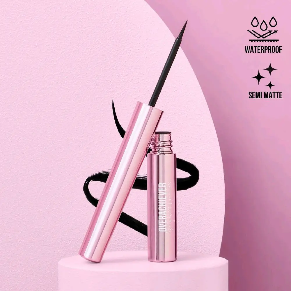 Infinity Wear Black Thin Felt-Tip Liquid Eyeliner, Cosmetic Makeup with Quick Dry, Long Lasting, Smudge Free, Semi Matte, Waterproof, Smooth Application for Daily Use