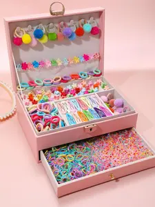Random Color Hair Accessories Set, Elastics Cute Hair Ties & Clips & Claws, Fashion Hair Accessories for Women & Girls