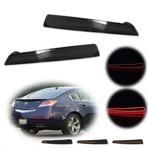 2pcs Smoked Rear Bumper LED Reflector Tail Brake Signal lamps Lights For 2009 2010 2011 ACURA TL,Replace OEM 33505TK4A01, 33555TK4A01, AC2831100C, AC2830100C