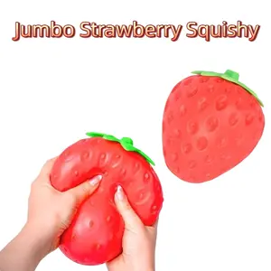 Jumbo strawberry Squishy Toy, Soft Fruit Squeeze Stress Relief Toy, Trending Cute Decompression Fidget Toy for All Ages