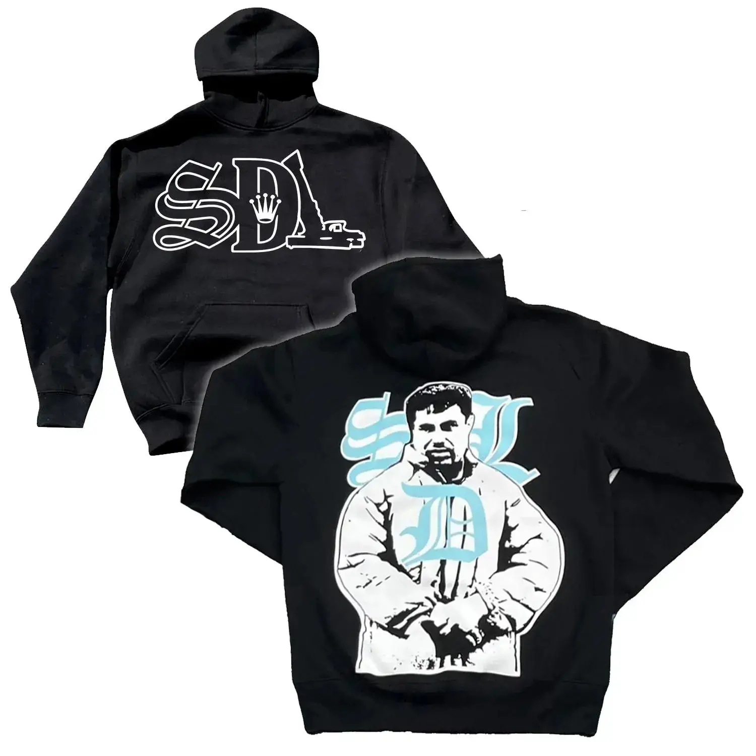Sdl blue Color Hoodie – Chicano Streetwear Unisex T-Shirt