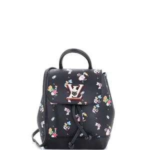 Pre-owned Louis Vuitton Leather Backpacks Lockme Backpack Floral Printed Mini by Rebag