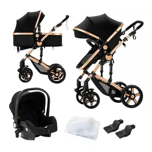 Black Friday High quality newborn Lightweight  Baby Stroller  Folding Cart  Comfort Baby Stroller 3 in 1 Child premium Adjustable Bassinet, Lightweight Travel Stroller