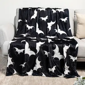 Gothic Blanket Bat Black Throw Blanket Soft Comfortable Flannel Blanket Throw Blankets for Bed Sofa