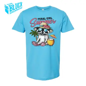 Feral Girl Summer The Block Funny Soft Style Tee Shirt Crewneck Classic