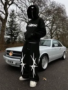 2 Piece Set Letter Print Hooded Sweatshirt and Drawstring Pants, Casual Sportswear, Graphic Tracksuit, Long Sleeve, Loose Fit, Fall & Winter, Matching Workout Set