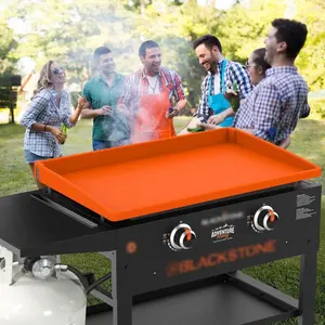 【2025 Upgraded】28”/36” Griddle Cover Mat Grill Silicone Mat Cover, Full-edge Silicone Griddle Mat Design for Blackstone Grill,Protect Your Griddle from Rodents, Insects, Debris and Rust Utensils Orange