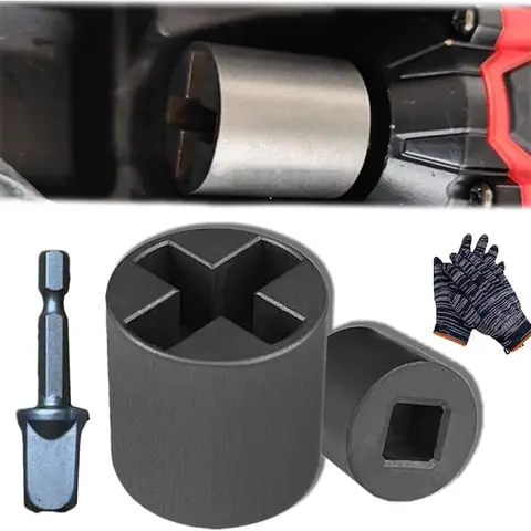 1/2 Inch Drive Heavy-Duty Durable Rust-Resistant Quick-Release Universal Socket Adapter - Convenient Tool for Scissor Jacks, Power Drill Compatibility, RV Maintenance Mechanical Needs