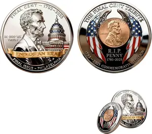 2025 Final Cent Tribute Challenge Penny 3D Engraved Patriotic Commemorative Coin End of an Era Collectible DIY Toy Gift