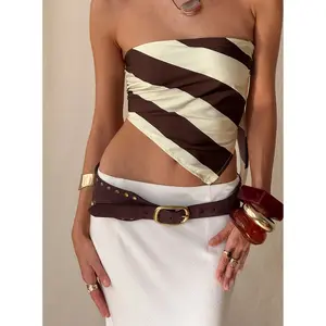 Spheres Stud Belt Dark Brown