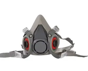 Anti-Dust Gas Mask with Cold Flow Breathing Valve Soft Silicone Seal Reusable Half Face Gas Mask with Safety Goggles 7-in-1 Set for Painting & Work