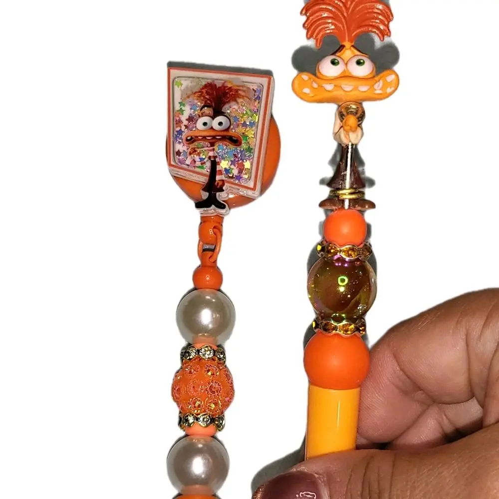 Set Bundle Pen + Badge Holder with Beaded Accents Inside Out