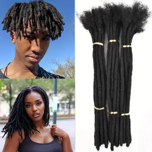 Wholesale 2025 NEW 60 Strands Human Hair Dreadlock Extensions for Men & Women - 6/8/10/12/14 Inch Natural Black 0.6cm Wide, Includes Hook Tool & Accessories, All Ethnicities, Versatile Hair Extensions |   Dreadlock Style |   Quality Hair Tool