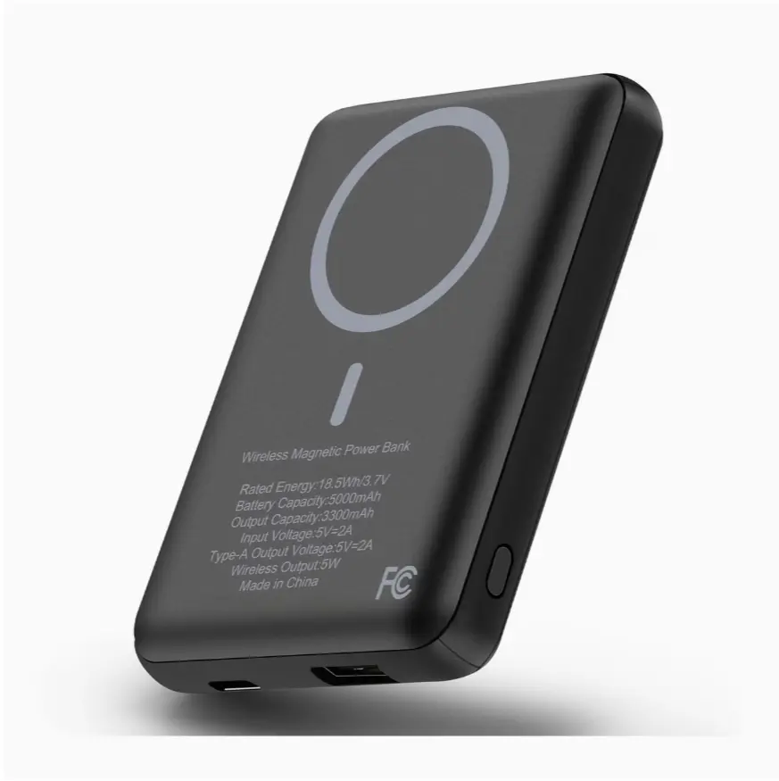 5000 mAh Mini Magnetic Wireless Portable Power Bank - 5W Wireless Charging, 10W Wired Charger, USB-C Input/Output Ports, Chargeable Mobile Smartphone Accessories (Local Warehouse, Compatible with iPhone 15/16, Android Phones)