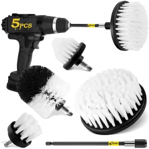 5Pack Drill Brush Attachment Set - Interior Detailing Kit with Power  Brush for Bathroom, Shower, Carpet, Boat, Kitchen, Floor & Tile