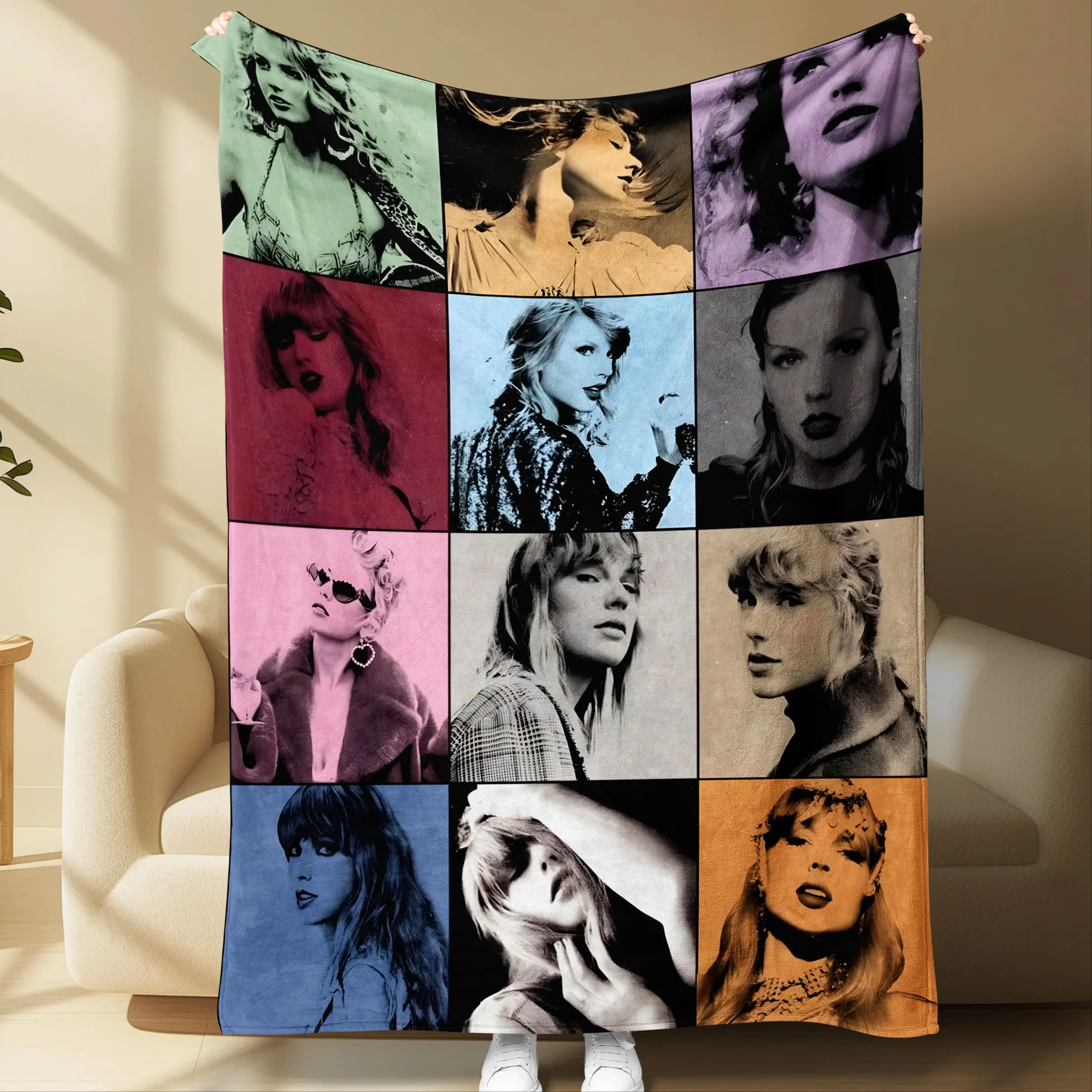 Custom Image Pop Culture Character Theme Throw - 1-Piece Graphic Blanket, Wrinkle-Resistant Couch Blanket, Personalized Throws for Relaxing or Trendy Room Decoration, Character Theme Throws