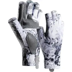 Sun Gloves UPF 50+ Fishing Gloves, Fingerless Sun Protection UV Protection Fishing Gloves Men/Women for Kayaking, Hiking, Paddling, Driving