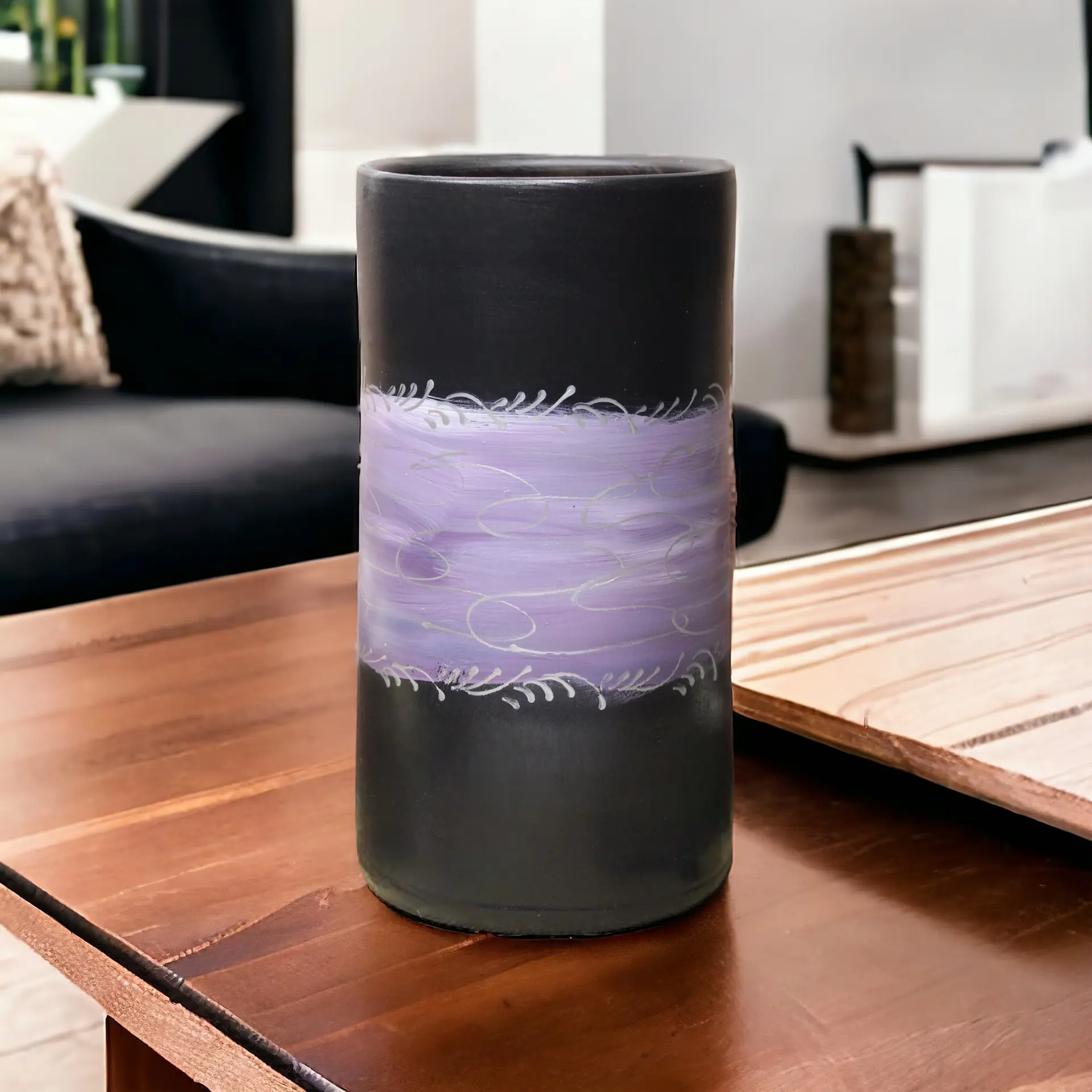 Handcrafted Purple Ceramic Vase - Perfect Ornament for Home Decor and Gifts for Mom - Handmade Holiday Decor