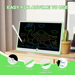 LCD Writing Tablet for School & Home – 12”, 15”, 19” Digital Sizes – Rechargeable Doodle Pad with Touch Key – Gift for Kids 3-9
