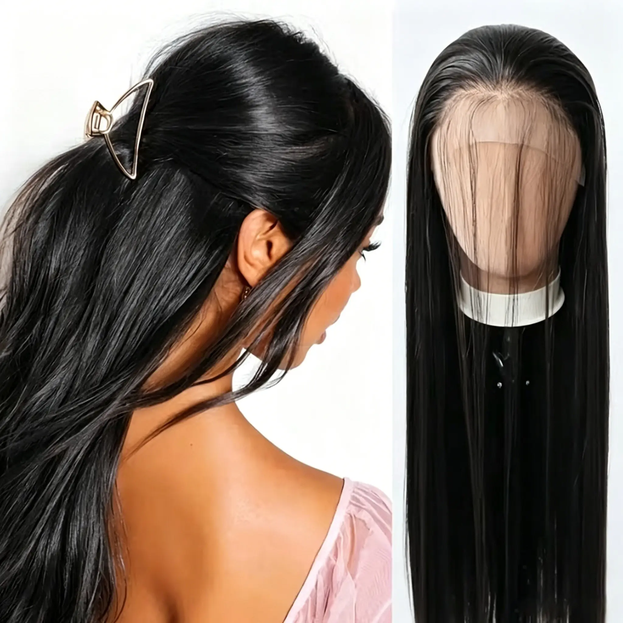 【$89 Flash Sale】WENYAN13x4 Lace Front Straight Human Hair  200% Density Natural Black Soft Bouncy 12A Curly  for Women Daily Wear 24/26/28 Inch Wig | Straight HD Lace Front Human Hair Wig | bling hair wigs Hair Glueless Wig Hd Lace Frontal |  onime hair