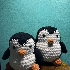 Private and Kowalski Crocheted Penguin Animals Adorable Handmade Plush Toys for Kids